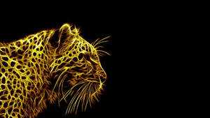 Golden Leopard In Black Wallpaper