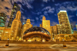 Golden Lights At The Cloud Gate Wallpaper