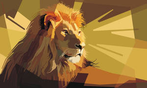 Golden Lion Laptop Wallpaper