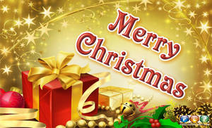 Golden Sparkles Merry Christmas Hd Wallpaper