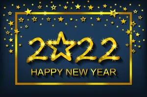 Golden Star Happy New Year 2022 Wallpaper