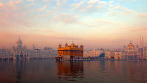 Golden Temple On Foggy Day Wallpaper