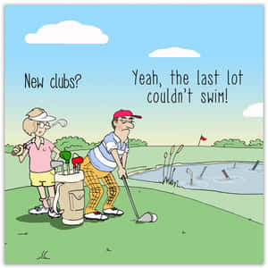 Golf Humor New Clubs Cartoon Wallpaper