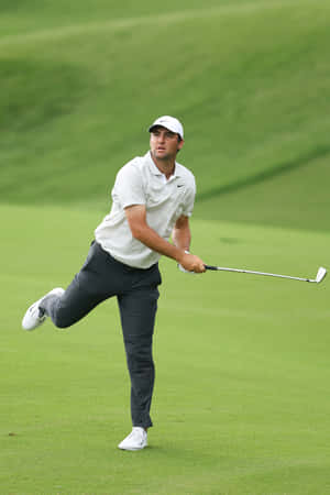 Golfer Mid Swing Funny Stance Wallpaper