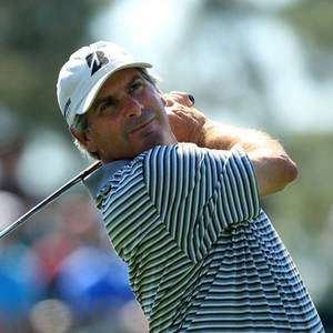 Golfer Nick Price In Stripes Wallpaper