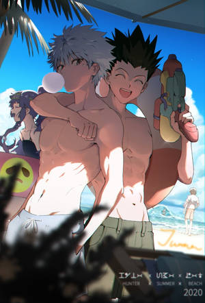 Gon And Killua At The Beach Wallpaper