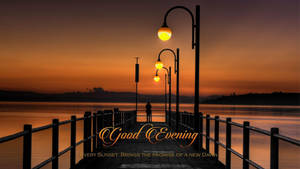 Good Evening Lampposts And Sunset Wallpaper