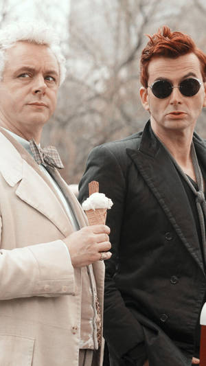 Good Omens Fantasy Comedy Series Wallpaper