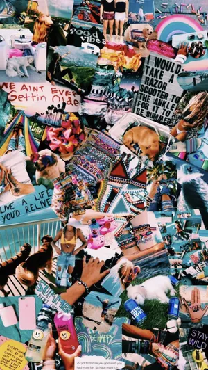 Good Vibes Summer Collage Wallpaper