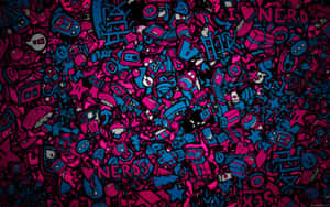 Google Desktop Pink Blue Doodles Wallpaper