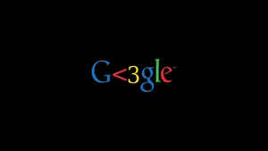 Google Heart Sign Black Wallpaper