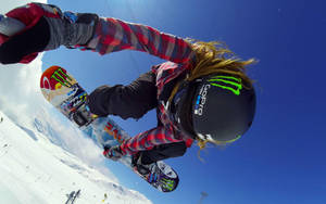 Gopro Snowboarding Action Shot Wallpaper