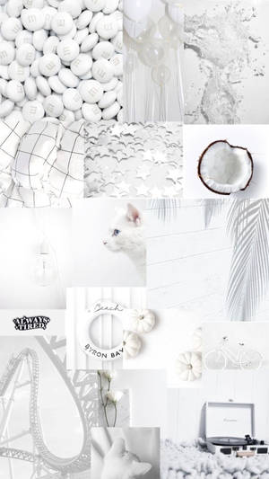 Gorgeous Photo Montage White Aesthetic Iphone Wallpaper