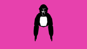 Gorilla Art On Pink Wallpaper