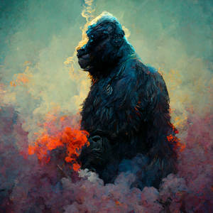 Gorilla Art Watercolor Wallpaper