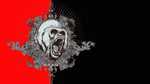 Gorilla Black And Red Art Wallpaper