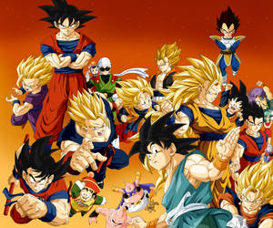 Goten And Friends Gradient Wallpaper