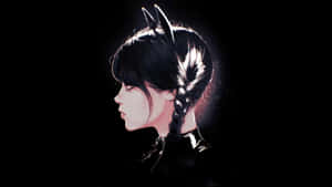 Gothic Girl Silhouette Art Wallpaper