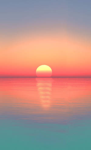 Gradient Pastel Sunset Ocean Wallpaper