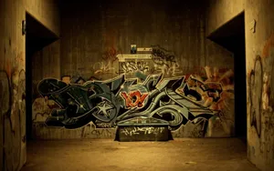 Graffiti Wall Art In An Urban Space Wallpaper