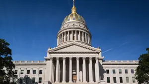 Grand Pillars Outside West Virginia's State Capitol Building Wallpaper