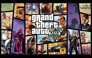 Grand Theft Auto V Famous Characters Collage Wallpaper