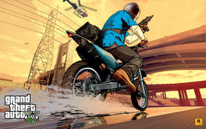 Grand Theft Auto V Motorcycle Chased Wallpaper