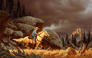 Graphic Art Western Cowboy Desktop Wallpaper