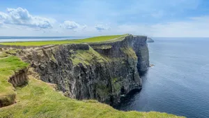 Grassy Cliff Overlooking Ireland Desktop Wallpaper