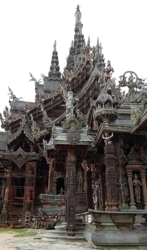 Gray Aesthetic Architecture Of The Sanctuary Of Truth Wallpaper