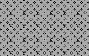 Gray And Black Louis Vuitton Print Wallpaper