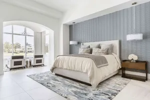 Gray And White Monochrome Bed Wallpaper