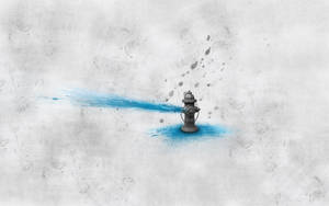 Gray Fire Hydrant Creative Wallpaper