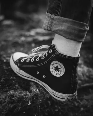 Grayscale Converse High Cut Black Wallpaper