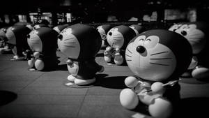 Grayscale Doraemon 4k Wallpaper