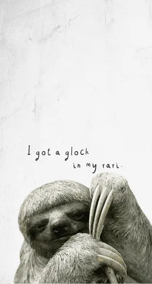 Grayscale Old Sloth Poster Wallpaper