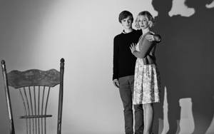 Grayscale Vera Farmiga And Freddie Highmore Wallpaper