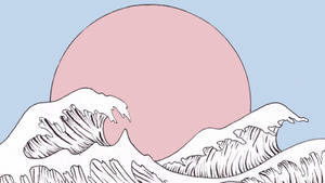 Great Wave Pastel Aesthetic Wallpaper