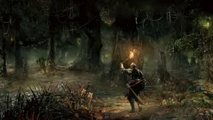Greedfall Darksoul Character In Forest Wallpaper