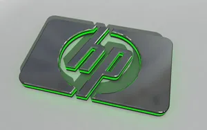 Green 3d Metal Hp Laptop Logo Wallpaper