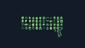 Green Aesthetic Desktop Pop Culture Icons Wallpaper