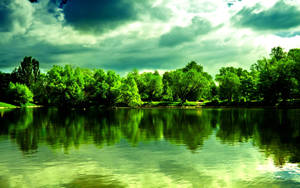 Green Aesthetic Lake Wallpaper