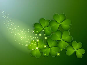 Green Aesthetic Shamrock Art St Patrick's Day Wallpaper