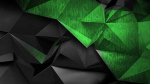 Green And Black Shaped Abstract Wallpaper