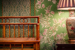 Green And Brown Wall Art Interior Wallpaper