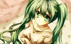 Green Anime Vocaloid Hatsune Miku Wallpaper