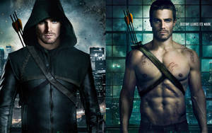 Green Arrow Side By Side Wallpaper