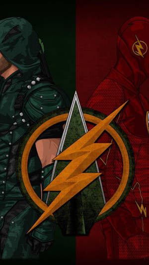 Green Arrow Vs The Flash Iphone Wallpaper