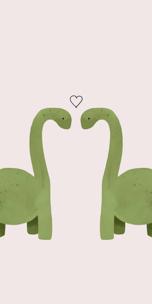 Green Brontosaurus Aesthetic Dino Wallpaper