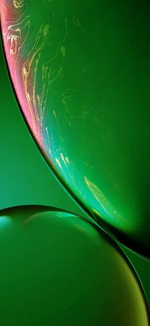 Green Bubble Spheres Original Iphone 7 Wallpaper